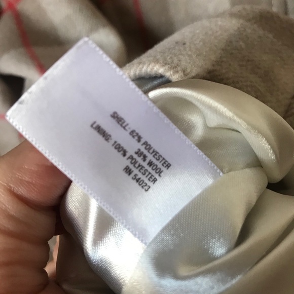 Old navy peacoat,wool blend peacoat,plaid pea coat - Picture 6 of 6